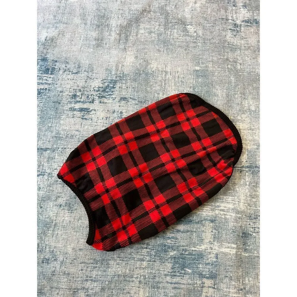 NWT! Jammies for your Families Red Flannel Plaid Dog Onesie Pet Pajamas Medium